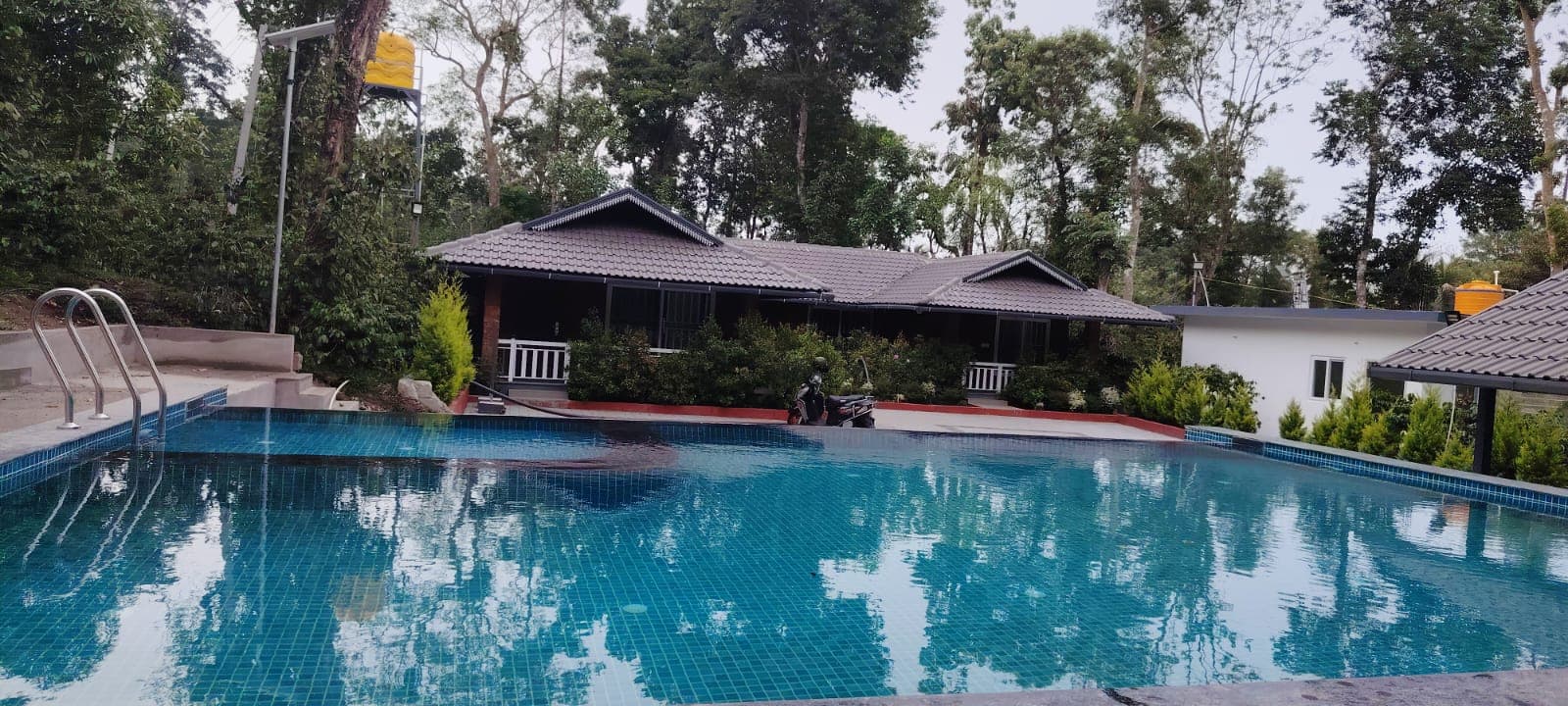 Mistora Estate Villa exterior with private pool at dusk